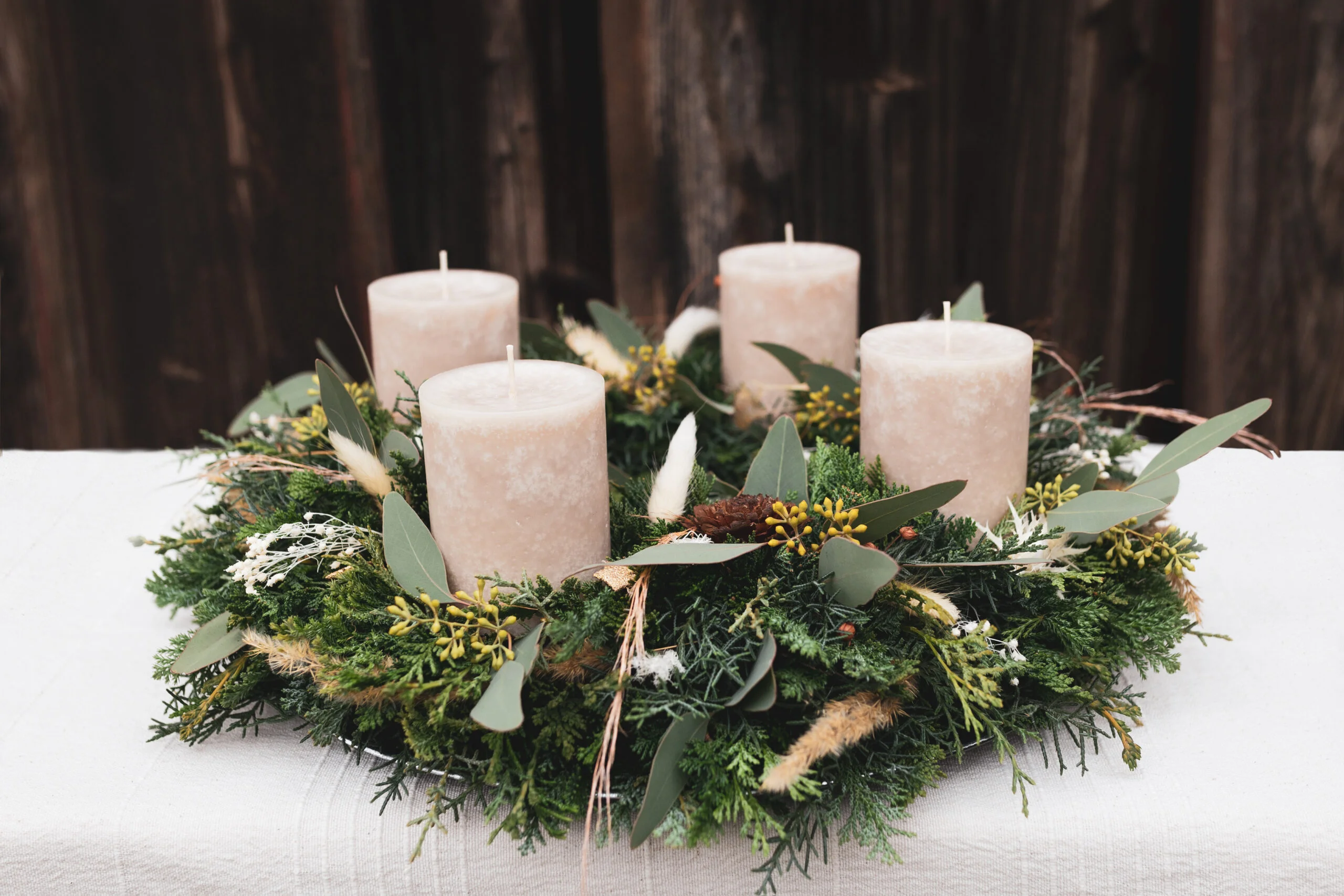 Adventskranz Kurse Workshops Floristik Ostschweiz Aadorf Ettenhausen Thurgau Zürich SILBERKNOSPE natürlicher Adventskranz Adventszeit