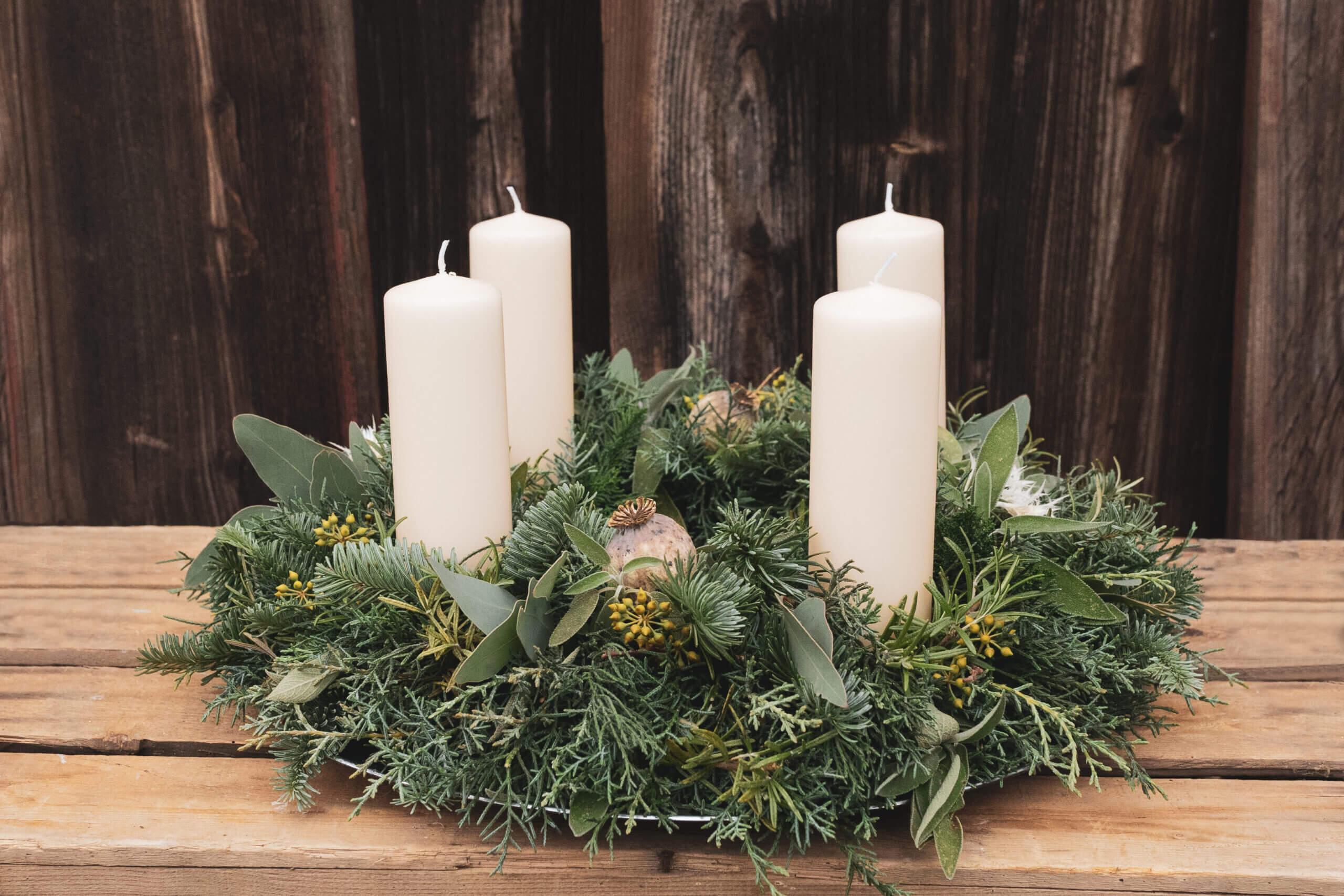 Adventsfloristik Adventskränze Floristik Ostschweiz Workshops Aadorf Ettenhausen Thurgau Elgg Winterthur SILBERKNOSPE