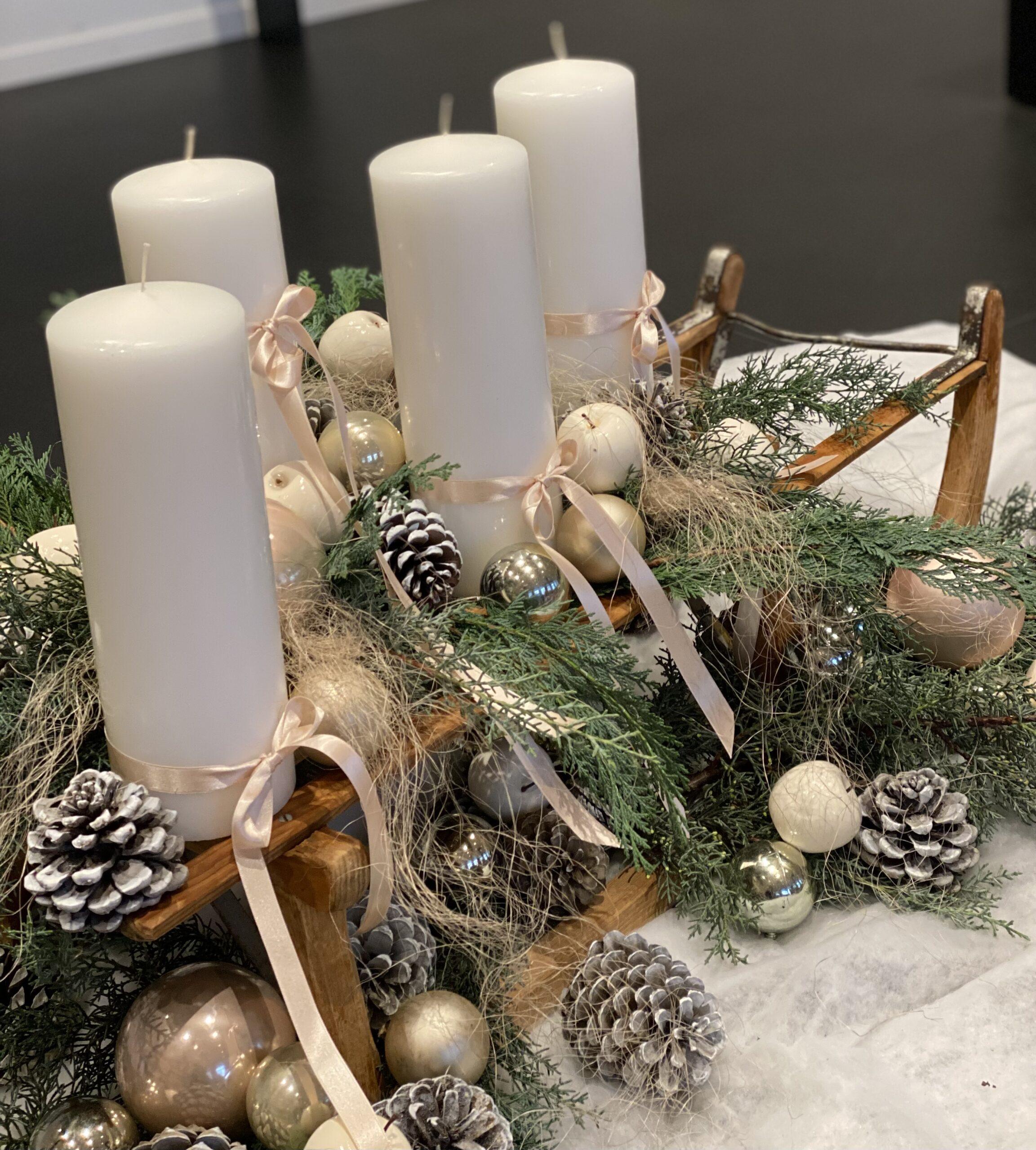 Adventskranz Kurse Workshops Floristik Ostschweiz Aadorf Ettenhausen Thurgau Zürich SILBERKNOSPE natürlicher Adventskranz Adventszeit
