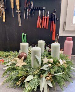 Kurs Adventskranz Workshop Kurse Advent Adventsfloristik SILBERKNOSPE Floristik Aadorf Ettenhausen Thurgau Ostschweiz Zürich