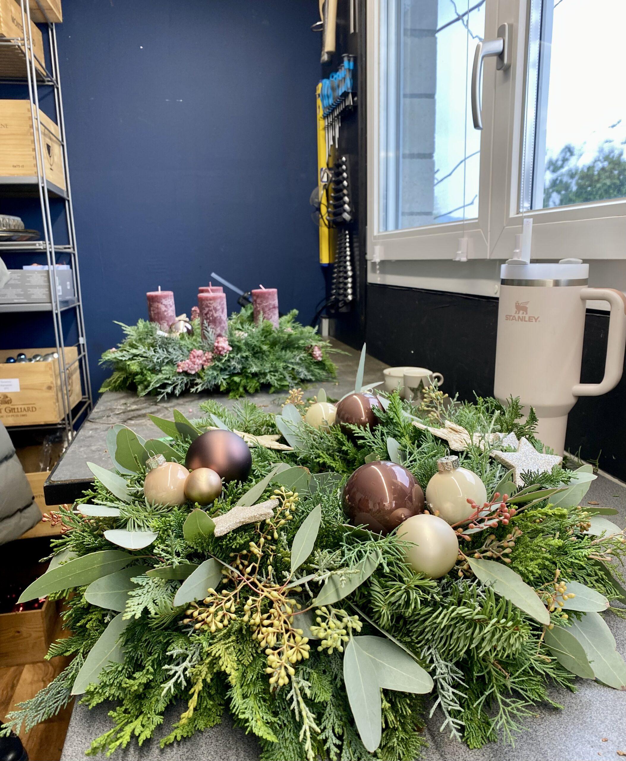 Kurs Adventskranz Workshop Kurse Advent Adventsfloristik SILBERKNOSPE Floristik Aadorf Ettenhausen Thurgau Ostschweiz Zürich