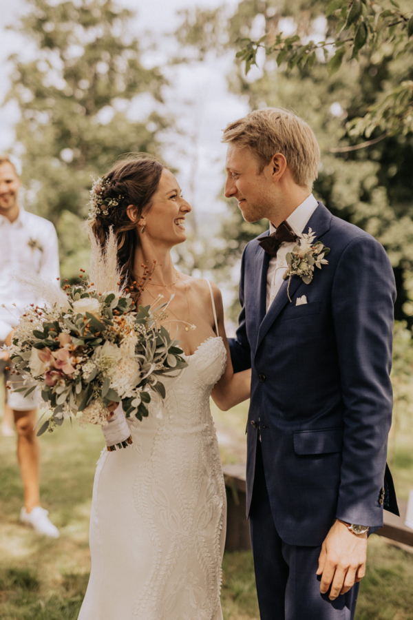 Brautstrauss im Boho-Look Hochzeitsfloristik SILBERKNOSPE Aadorf Thurgau